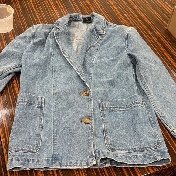 MIOU MUSE | DENIM OVERSIZE BLAZER Size Small - Picture 3 of 11